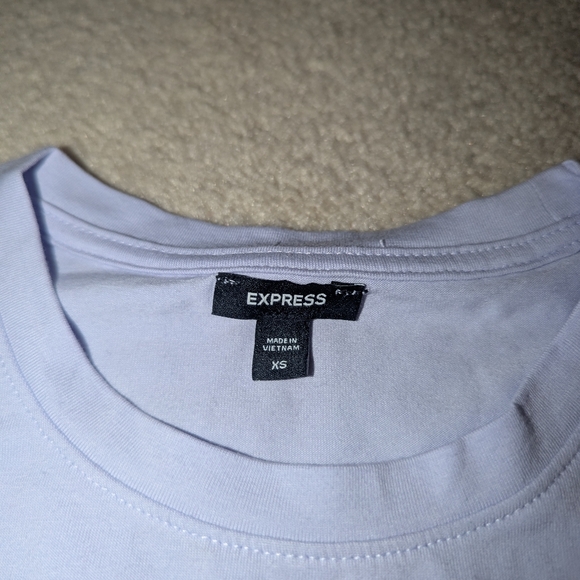 Nwot Express Purple Short Sleeve Top Sz Xs - Picture 5 of 6